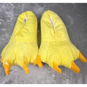 Yellow Monster Claw Plush Novelty Slippers Orange Talons Costume House Shoes OS